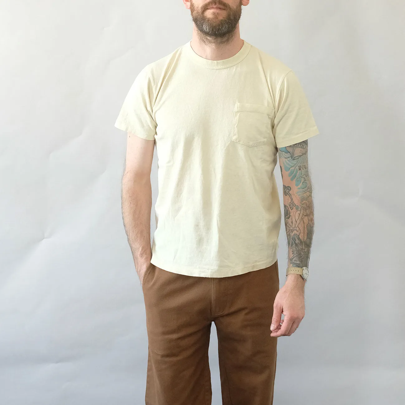 Pigment Dyed Pocket Tee - Oat Milk