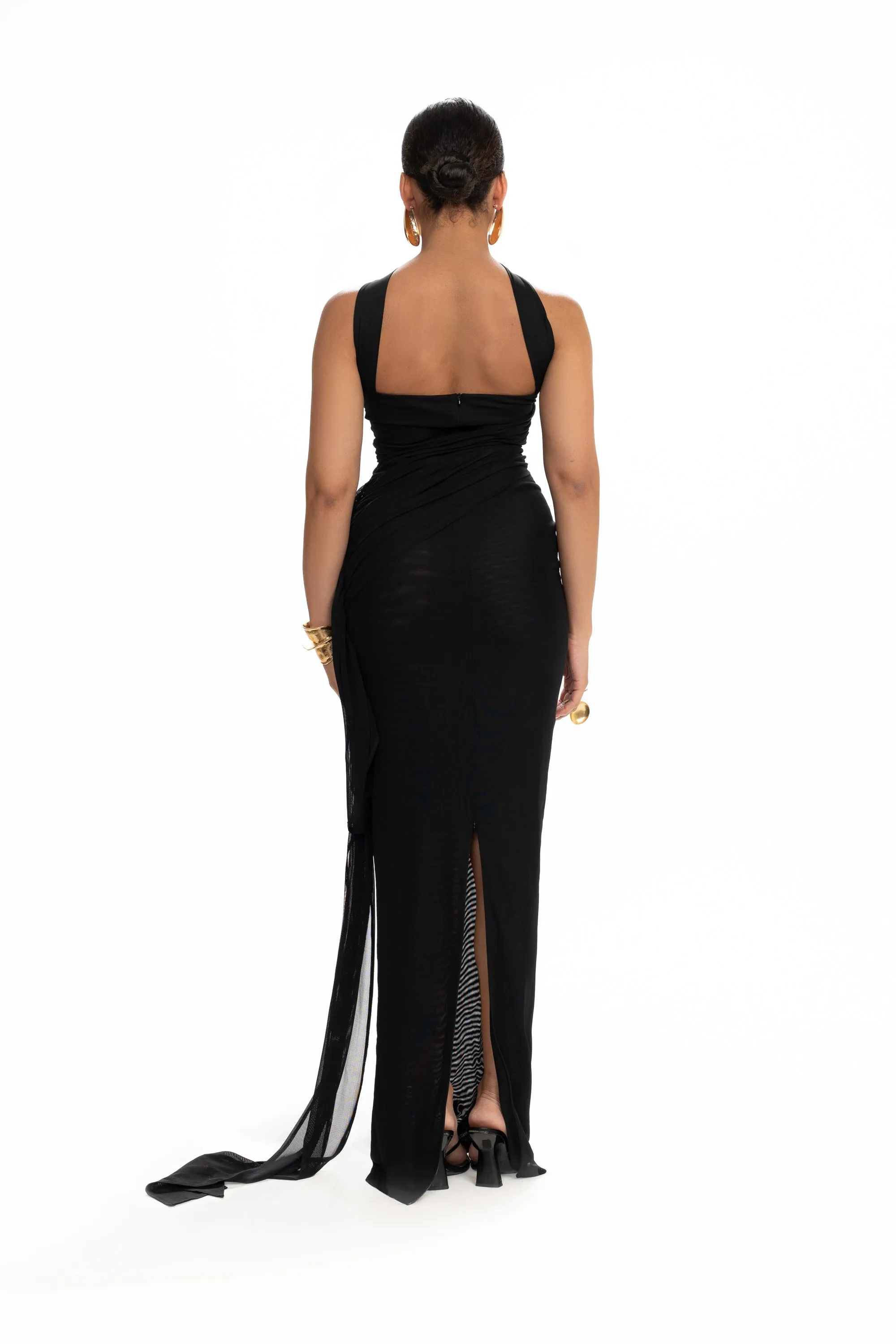 Plunge Verella Mesh Maxi - Panther