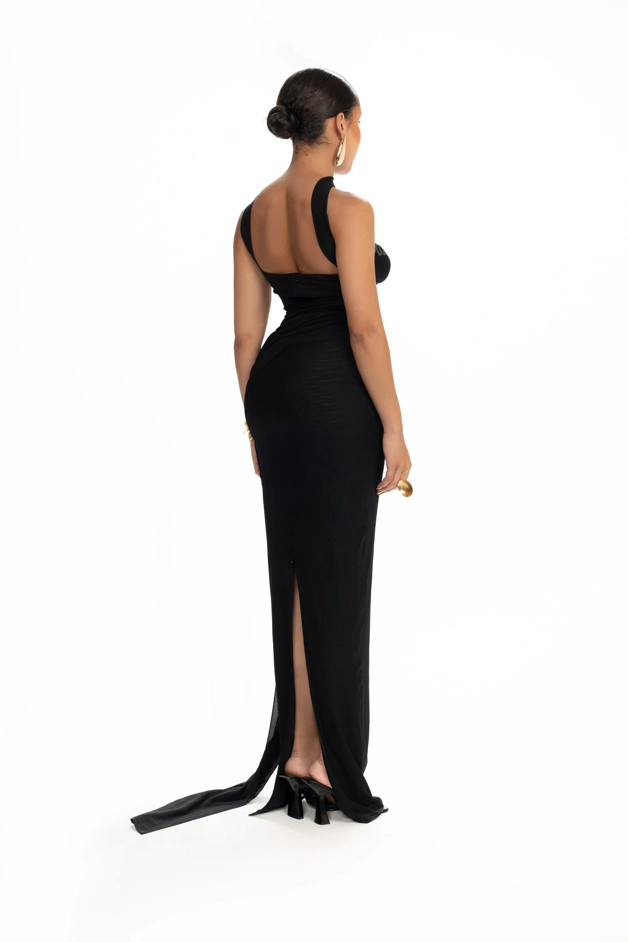 Plunge Verella Mesh Maxi - Panther