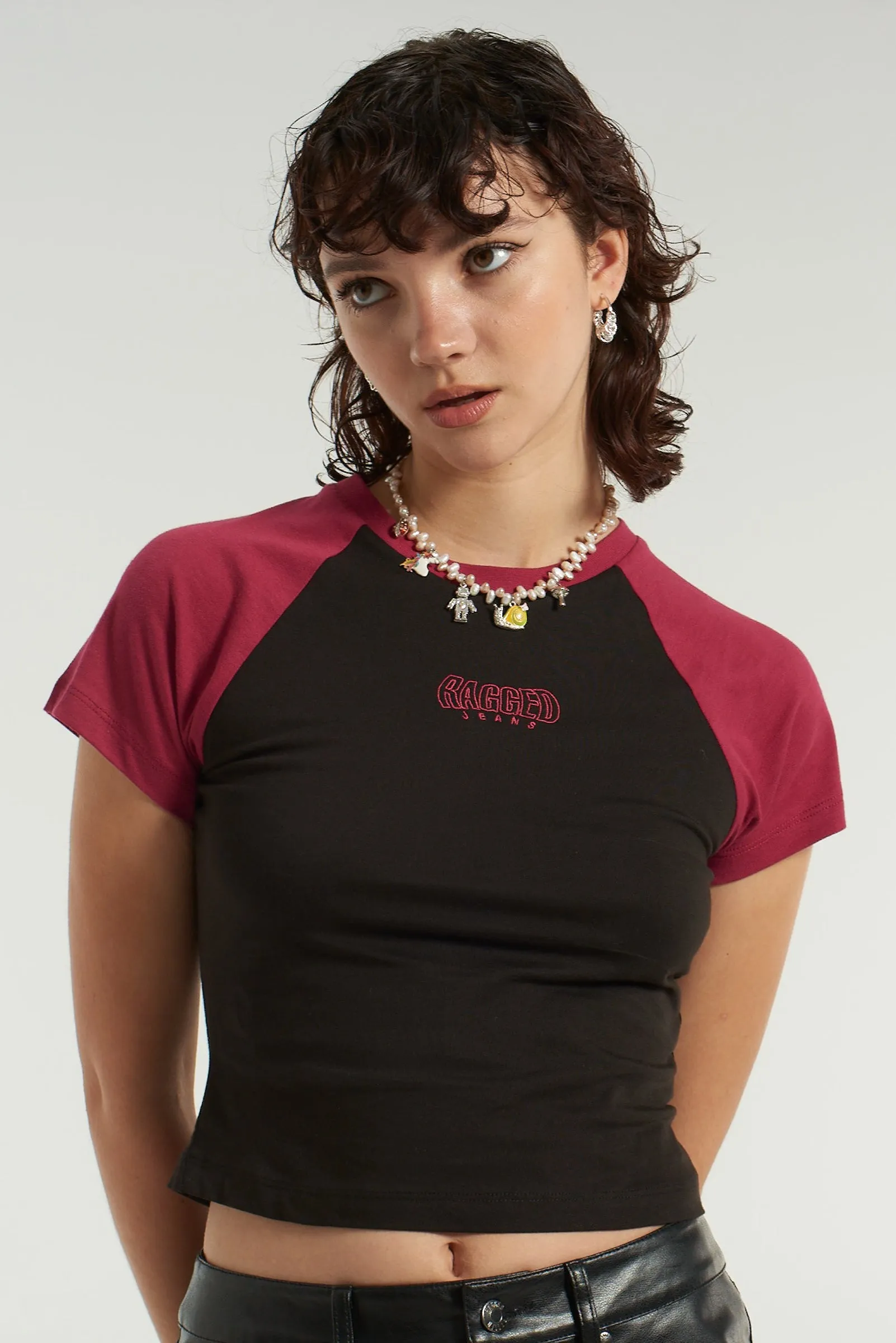 Ragged Black and Red Jersey Tee