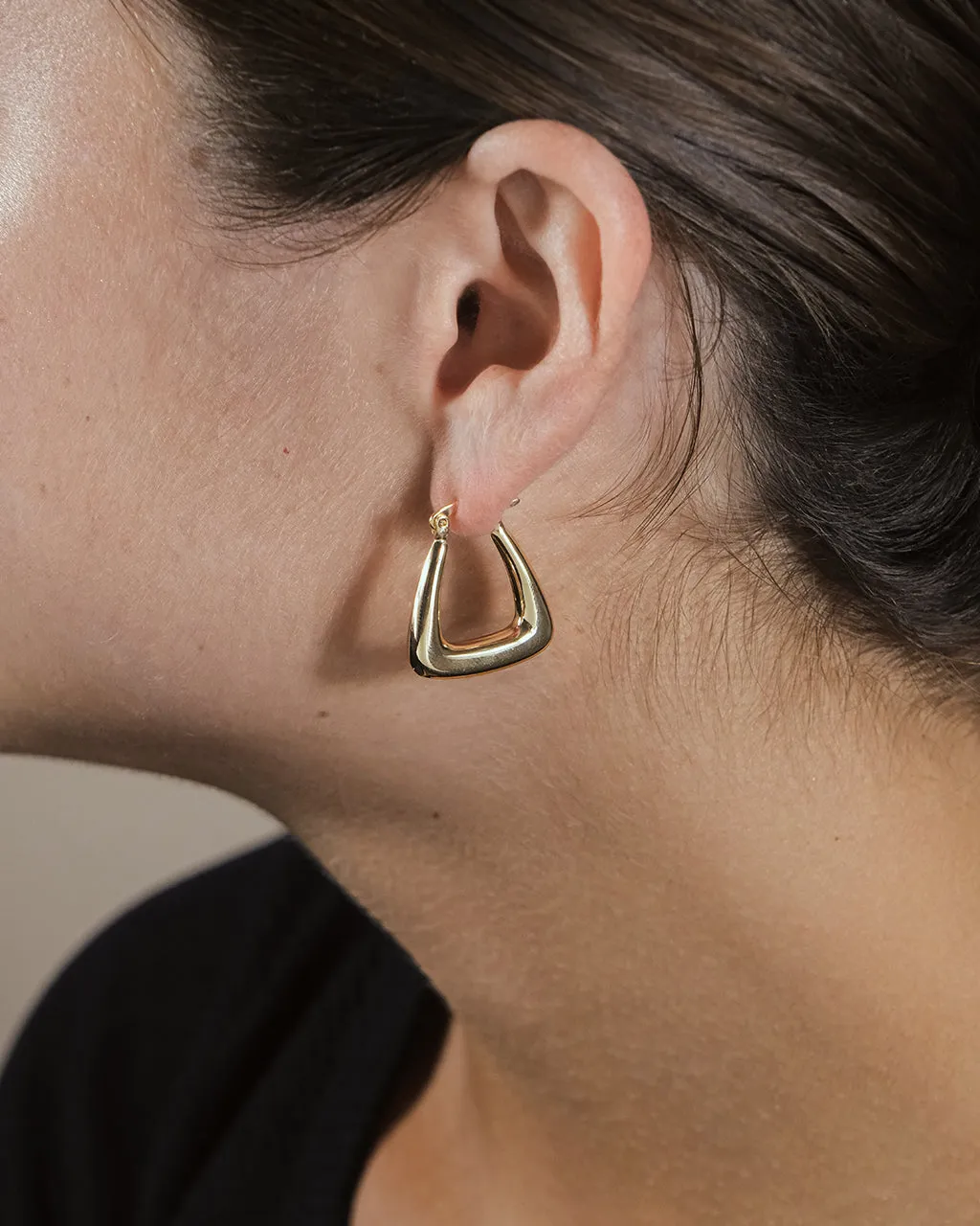 Sage Triangular Hoop Earrings