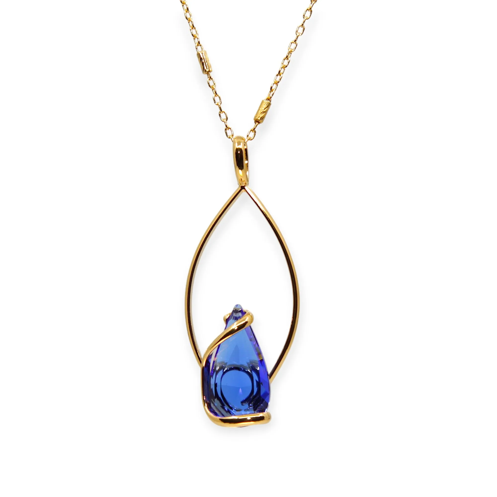 SAPPHIRE DROP CRYSTAL NECKLACE