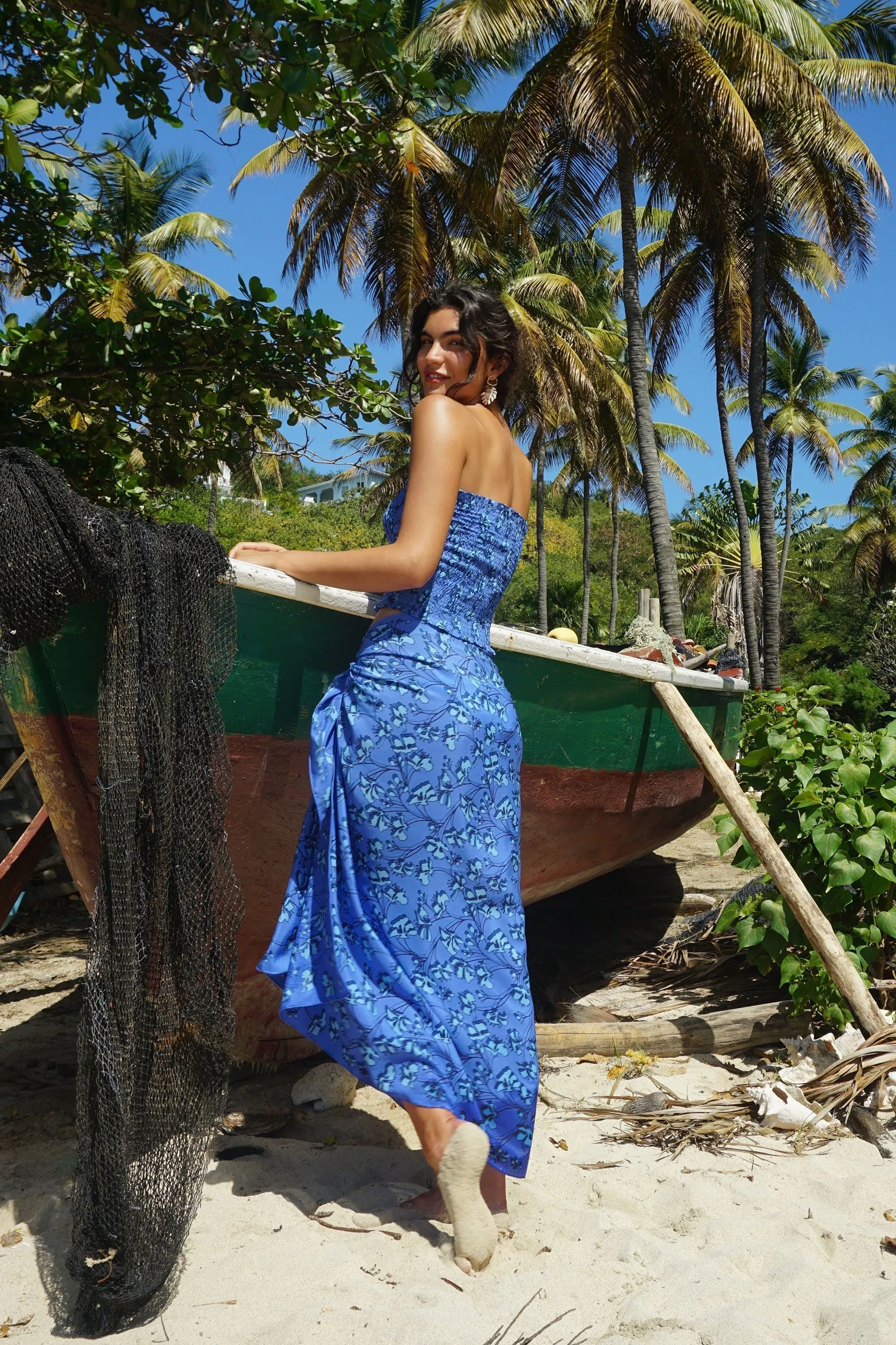 Silk Sarong  FLAMBOYANT FLOWER