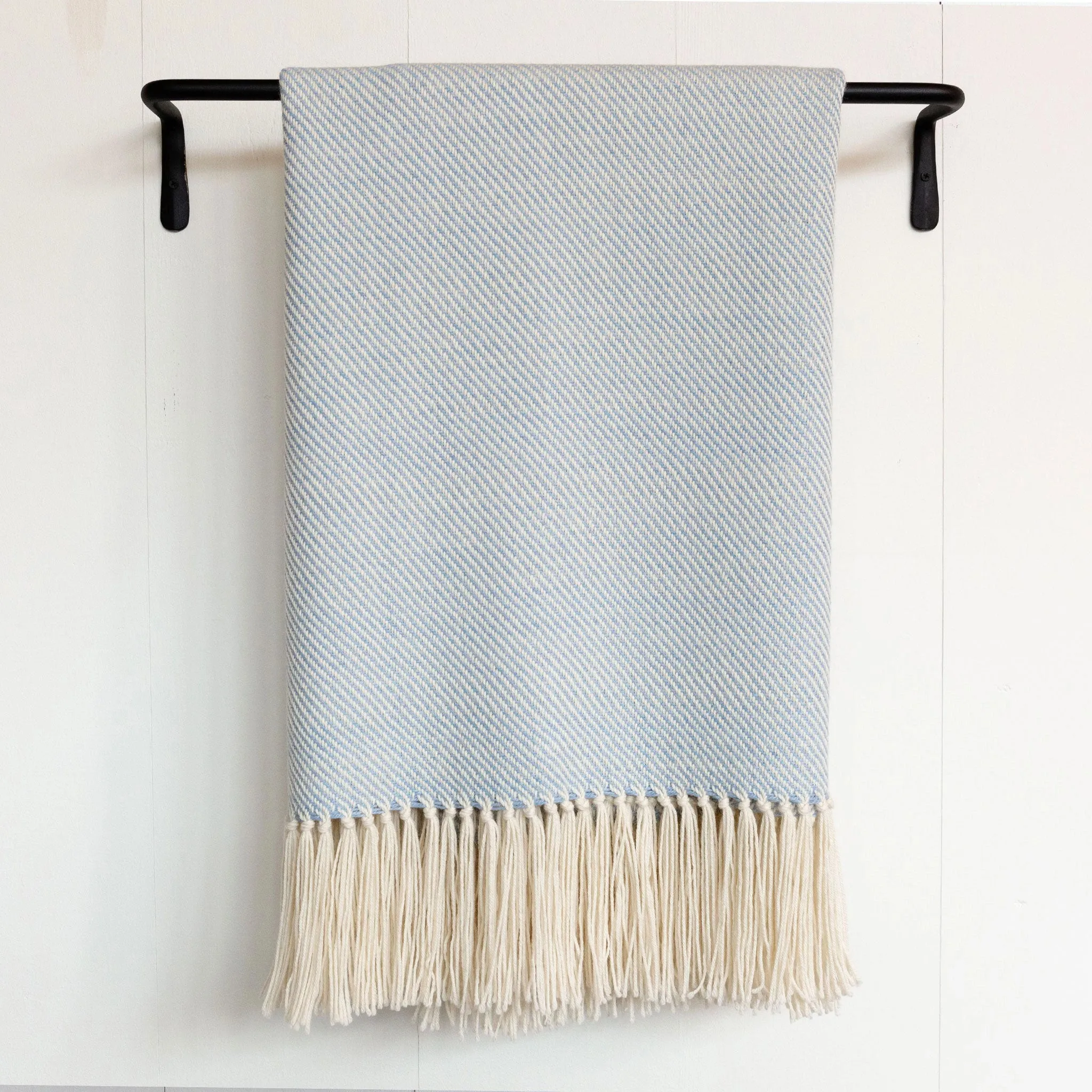 Sky Blue Handwoven Alpaca Throw