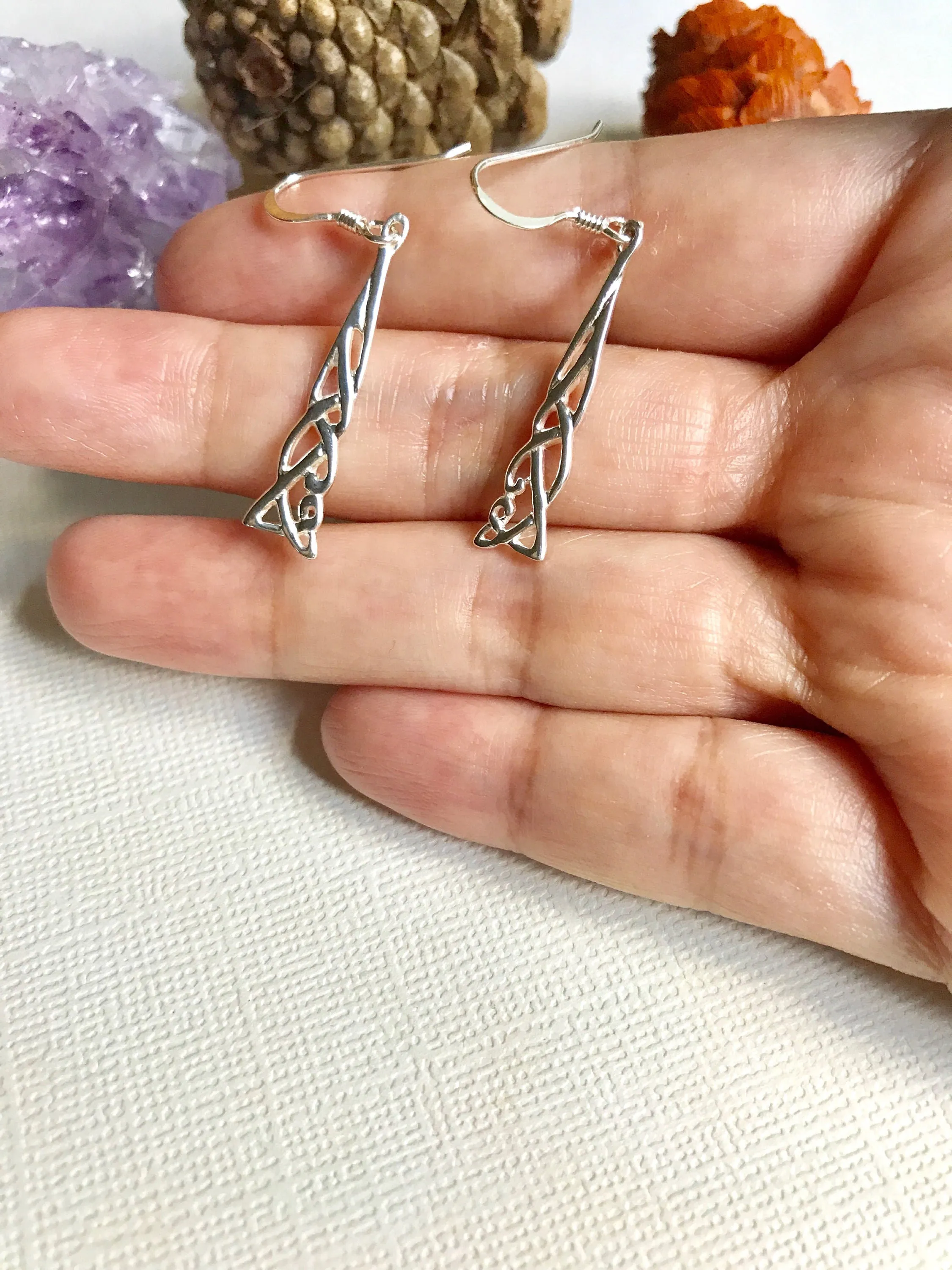 Sterling Silver Celtic knot earrings, Celtic knot dangle earrings, Celtic jewelry, Love knot earrings, Love knot studs, Irish knot earrings