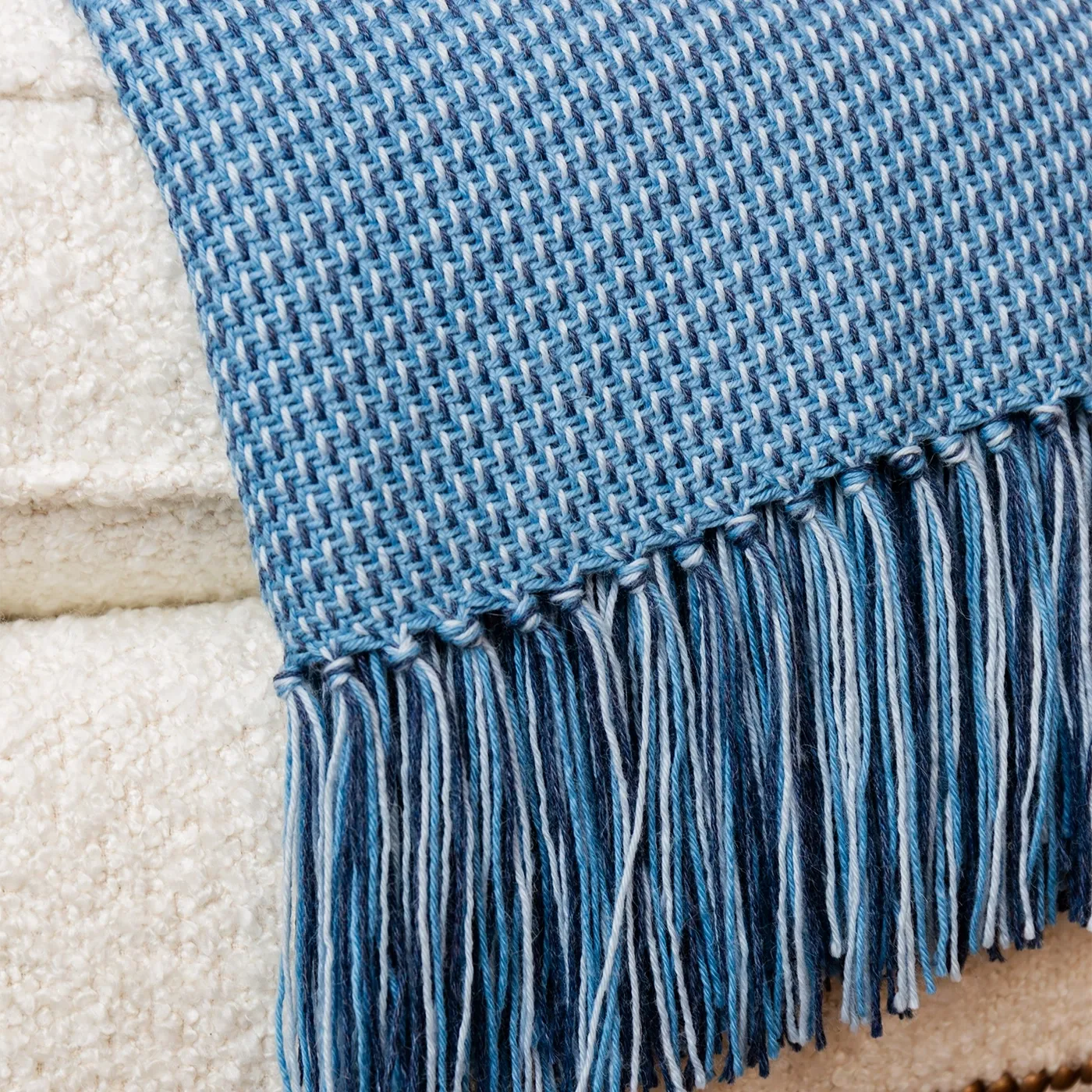 Tidal Blue No.2 Handwoven Alpaca Throw